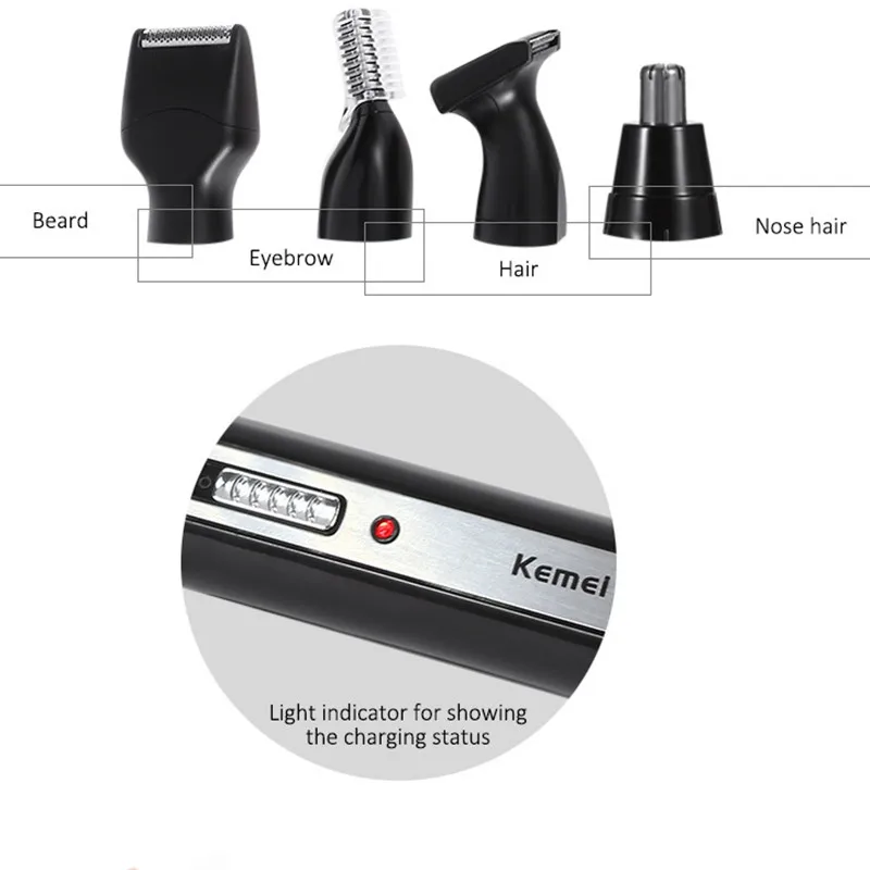 Kaufen Kemei rasiermesser männer bart trimmer elektrische rasierer nase haar trimmer multi funktion rasiermesser für gesichts reinigung 5