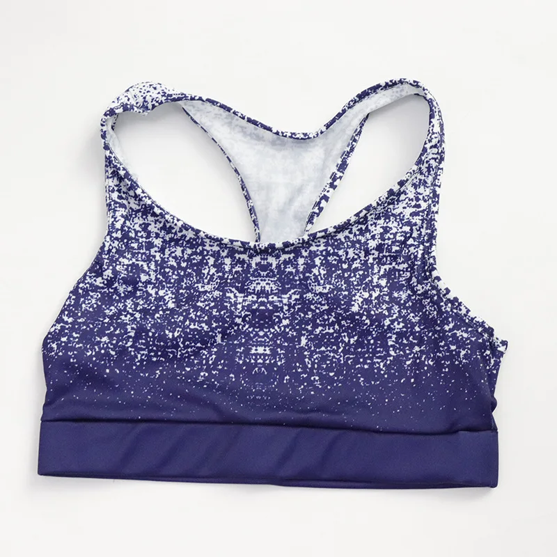 

Women Yoga top Print fitness bra Running Sports clothes Gym workout top no padded bra Push Up Crop Bra