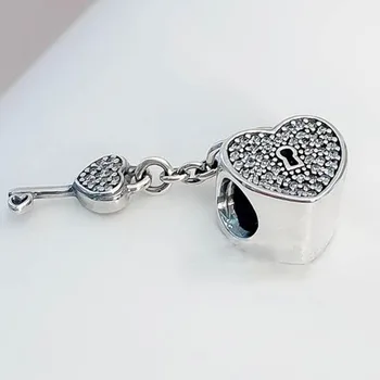 

100% 925 Sterling Silver Charm New Type Of Heart Of Love Pendant Fit Pandora Women Bracelet & Necklace Diy Jewelry