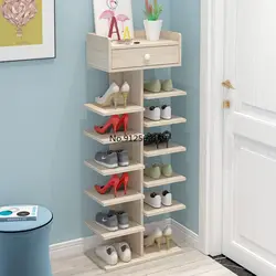 Meuble à chaussures en forme d'os de poisson, petit meuble d'angle en bois massif, armoire d'angle triangulaire, escalier d'entrée de maison, étagère extérieure pour chaussures 