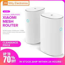 2 pièces Xiaomi Mi routeur maille WiFi 2.4 + 5GHz WiFi routeur haute vitesse 4 cœurs CPU 256 mo Gigabit puissance 4 amplificateurs de Signal pour la maison intelligente(China)
