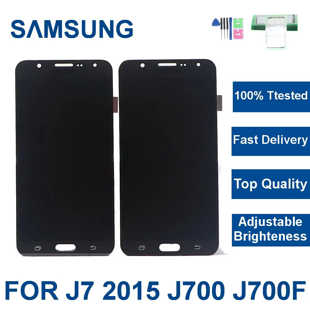 ЖК-дисплей 5 дюйма для Samsung Galaxy J7 2015 SM-J700F J700H J700M J700K сенсорный экран с дигитайзером