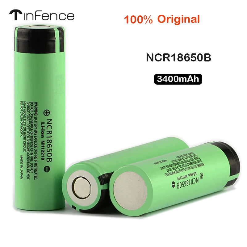 

Tinfence 100% New Original NCR18650B 3.7 v 3400mah 18650 Lithium Rechargeable Battery For Flashlight batteries