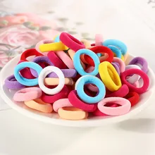 100 шт./упак. Для женщин волос веревки в разноцветную полоску с эластичной резинкой на крыльчатки нобольшого резинового волос Веревка Головные уборы для девочек базовый детский модные аксессуары для волос