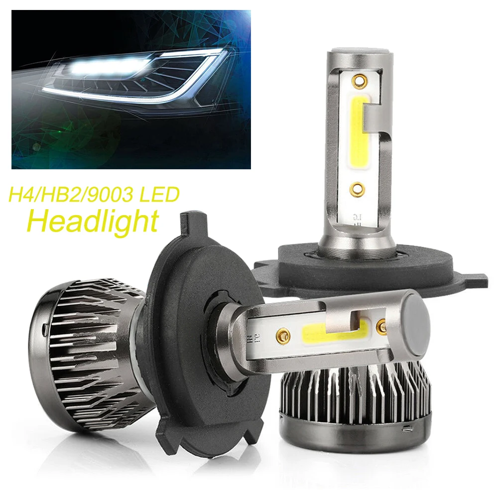 2 шт. автомобиль лампы для передних фар H1 H4 HB2 9003 H7 H8 H9 H11 9005 HB3 H10 9006 HB4 9012 автомобиля светодиодный лампочка для налобного фонаря лампа 6000K белый