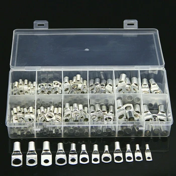 

170pcs Ring Lug Terminals Assortment Kit Electrolytic Marine Automotive Appliances Use Battery Wire Cables Welding Accessories