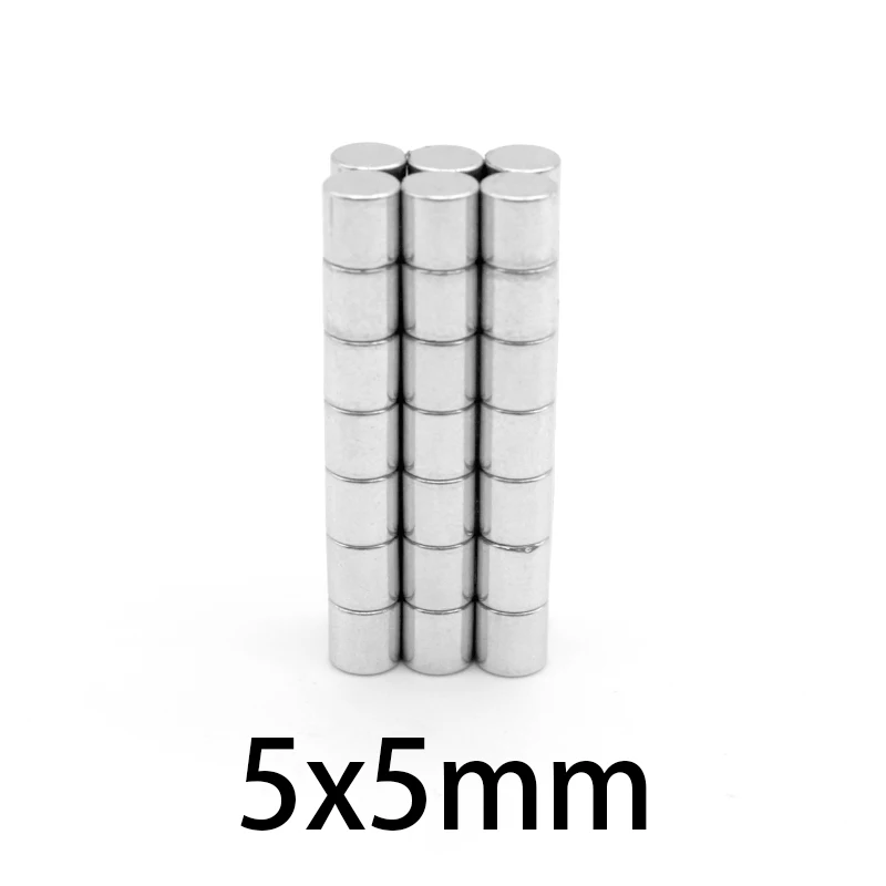 Супермощный Неодимовый дисковый магнит 50 ~ 500 шт. 5x5 мм небольшие круглые магниты