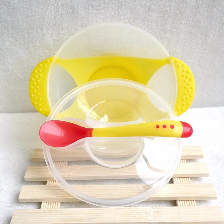 Baby Feeding Tableware Children Plate Sucker Bowl Toddler Baby Kids Child Feeding Lid Training Bowl with Spoon Cartoon Binaural 7