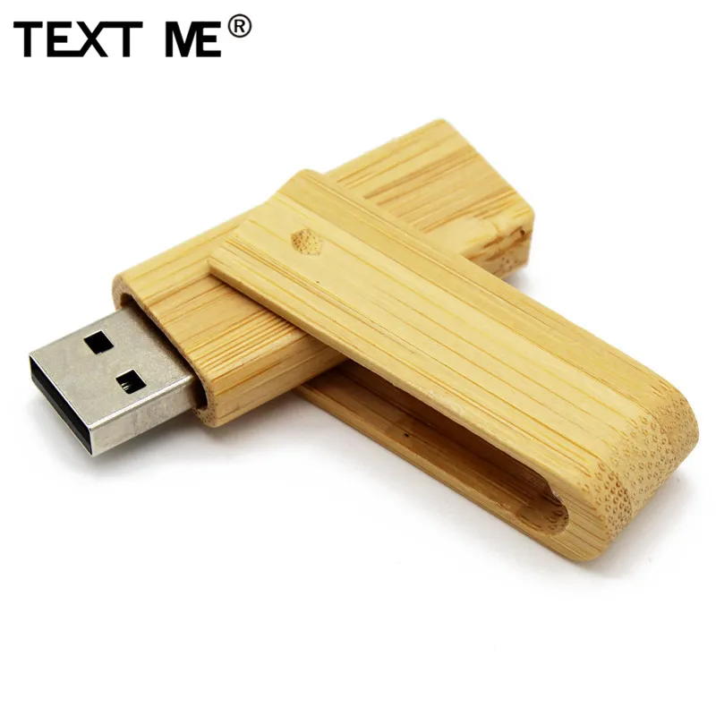 TEXT ME 4 модель вращающийся деревянный логотип usb флэш-накопитель 4 ГБ 8 ГБ 16 ГБ 32 ГБ 64 ГБ usb 2,0 подарок гравировка логотипа