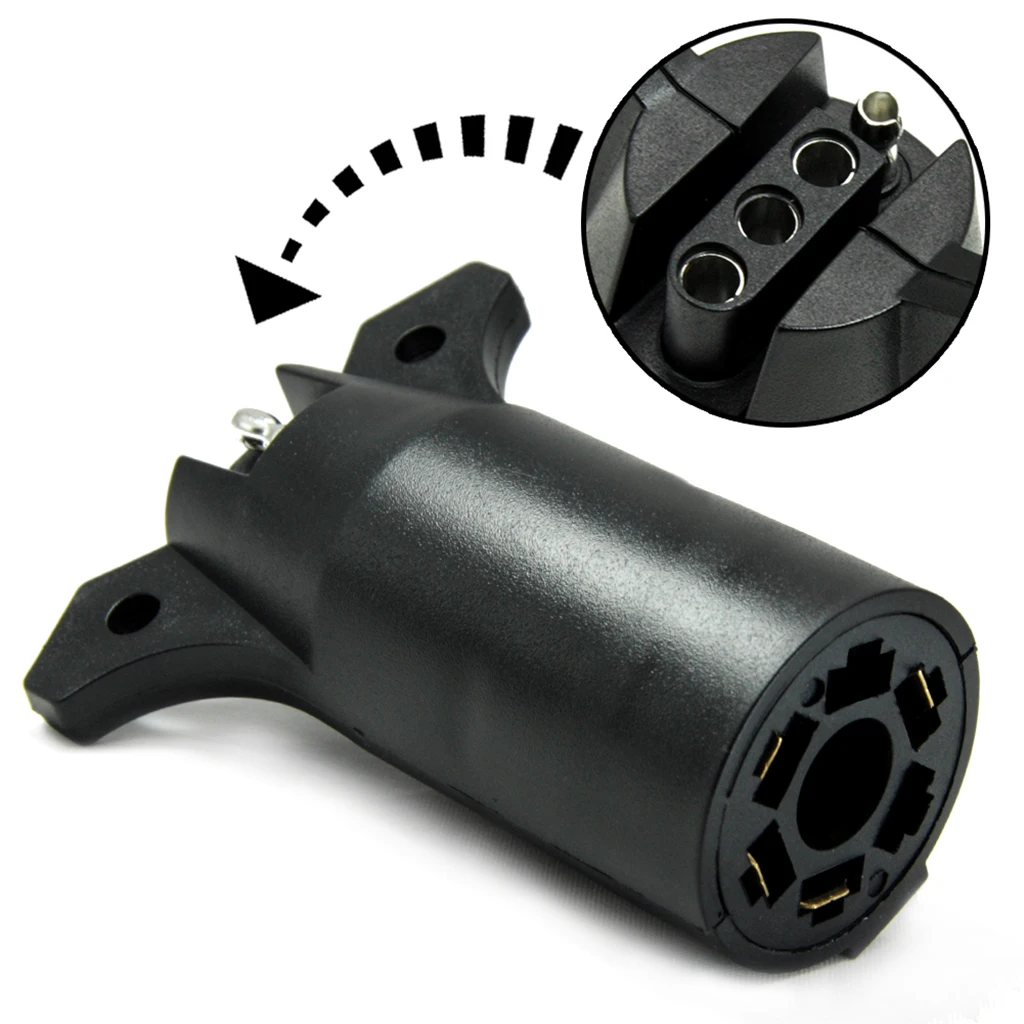 7 Pin To 4 Pin Round Trailer RV Light Connector Adapter Plug Converter