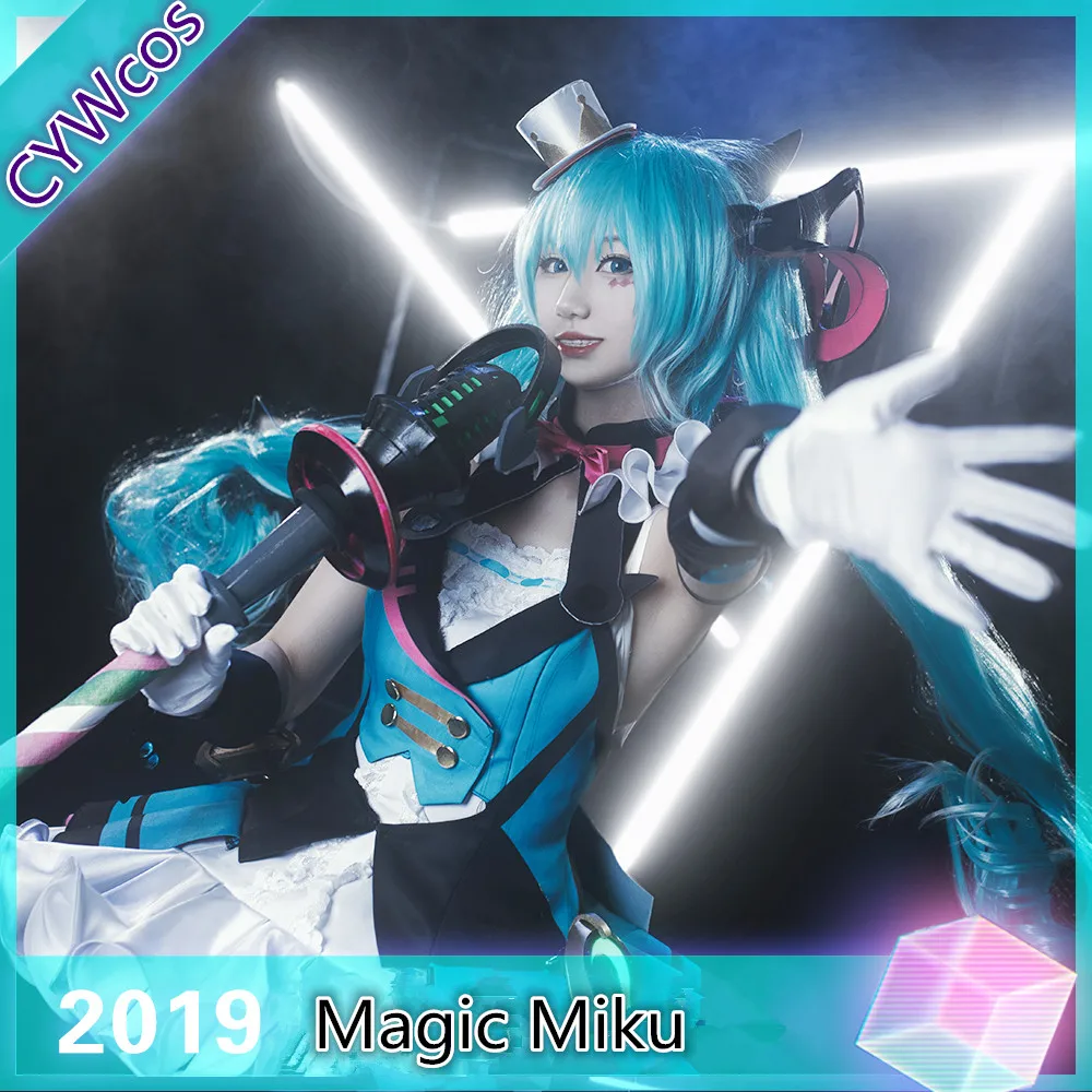 Ботинки для Маскарадного костюма с названием песни «Hatsune Miku Magic Мику для цирка, косплея костюм костюмы на Хэллоуин, подарок на день рождения женские модельные туфли