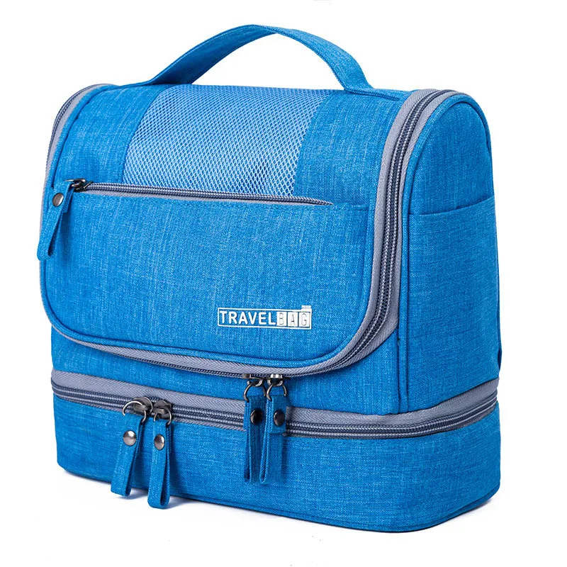 sky blue Cosmetic Bag Storage Bag Men And Women Hanging Makeup Bag Oxford Travel Storage Bag Cosmetic Case Toiletries Storage Bag - Цвет: sky blue
