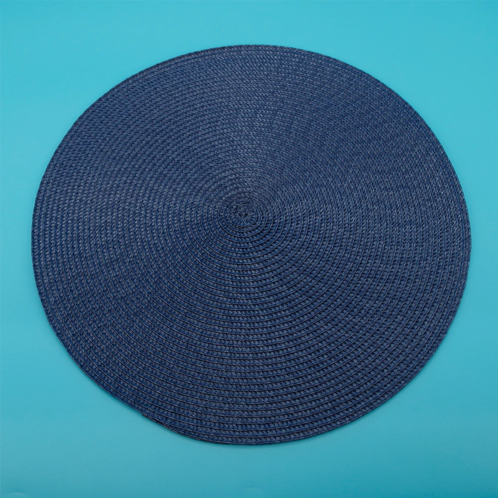 New Color Knitted by Cotton Thread PP Round Placemat Tischset Plakedo Tovagliette Brikker Tabletit Plata for Dining Table - Цвет: dark blue