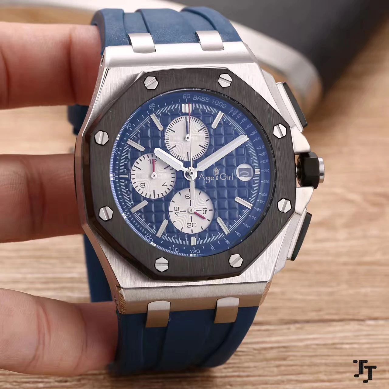 

Luxury Brand New Chronograph Men Watch Stopwatch Lebron James Sapphire Watches Silver Black Blue White Rubber Sport Limited AAA+