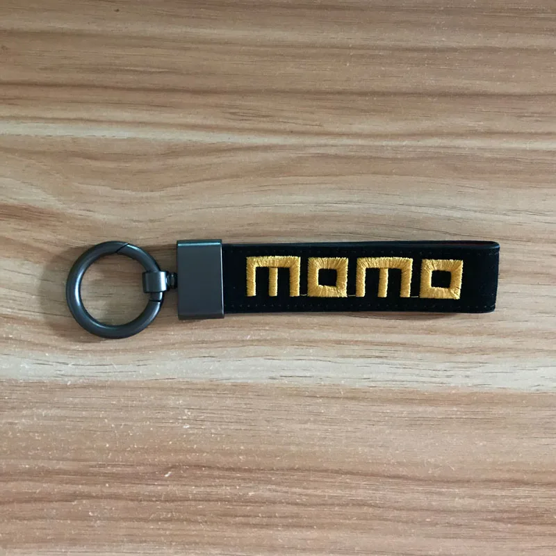 

Alloy Key Ring Nylon Textile Embroidery MOMO Emblem RACING Car Keychain for Mercedes bmw HONDA TOYOTA Mitsubishi Accessories