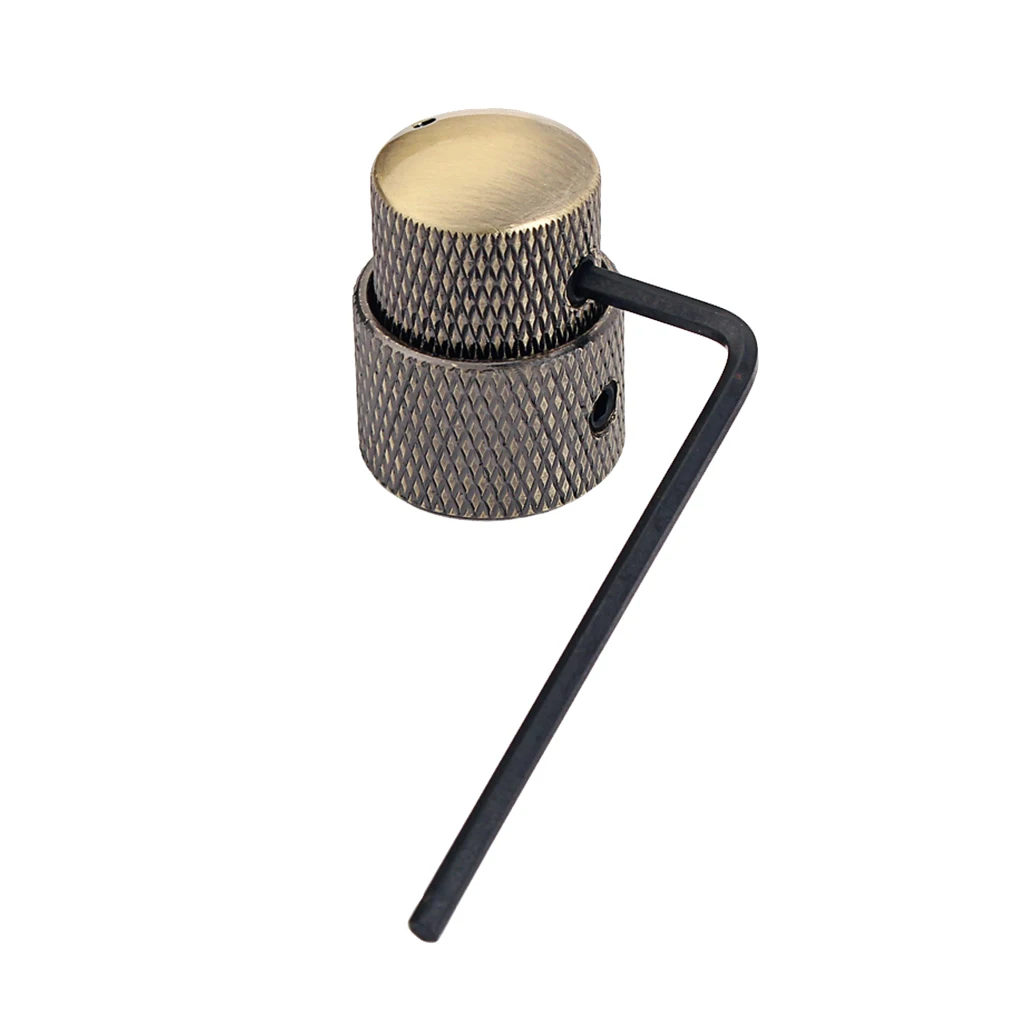 Steel Iron Double Layer Guitar Potentiometer Knobs With Wrench String Instrument Parts