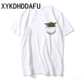 

Mandalorian T Shirt Harajuku Baby Yoda Men/women Tshirt Streetwear Star Wars T-shirt Ulzzang 2020 New O-Neck Casual Male/female