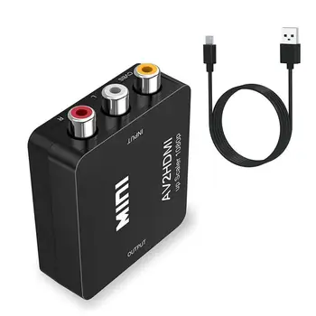 

HDMI TO AV Scaler Adapter HD Video Converter Box HDMI to RCA AV/CVSB L/R Video 1080P HDMI2AV Support NTSC PAL Wholesale