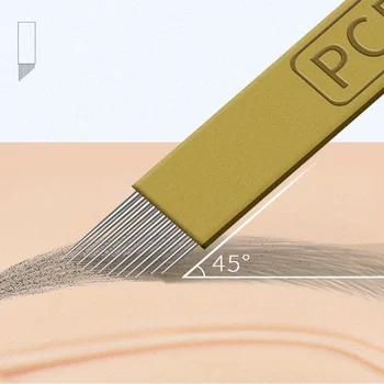 

50pcs Professional Permanent Makeup Supplies pcd Tattoo Needle Disposable Eyebrow Microblading Blade for Embroidery Manual Pen