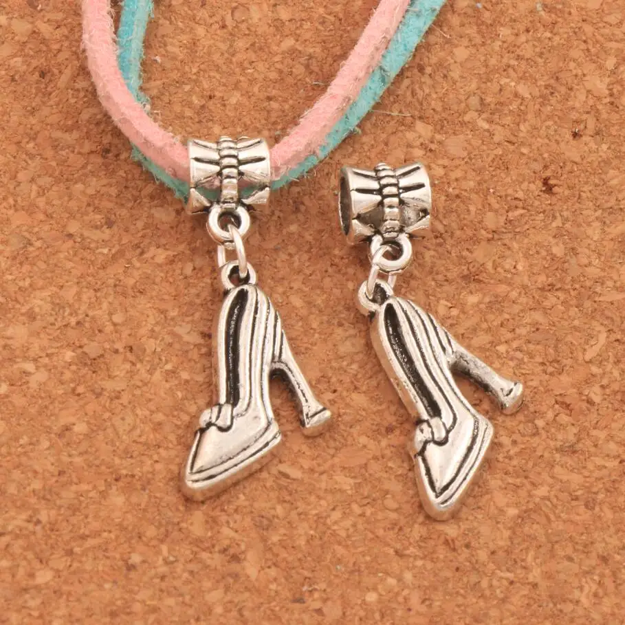 105PCS Zinc Alloy High Heels Shoes Big Hole Beads Fit European Charm Bracelets jewelry DIY B236