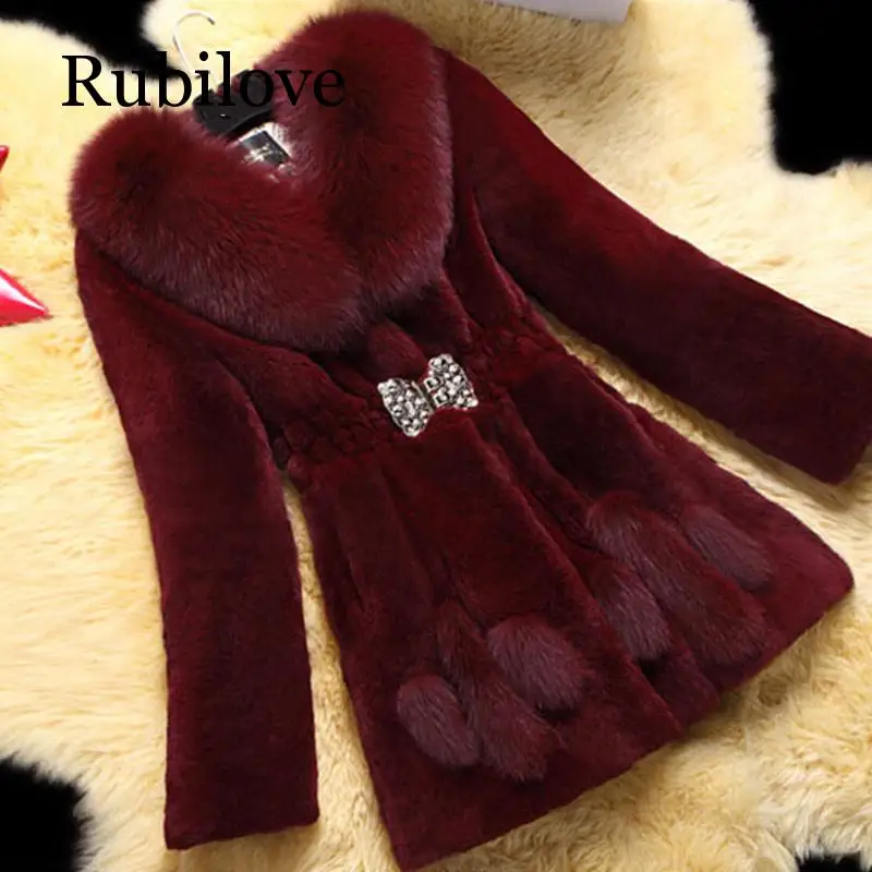 Rubilove 6XL, большой размер, женская модная шуба, зима, новинка, женская шуба из искусственного лисьего меха, длинная секция, для отдыха, норковая шуба