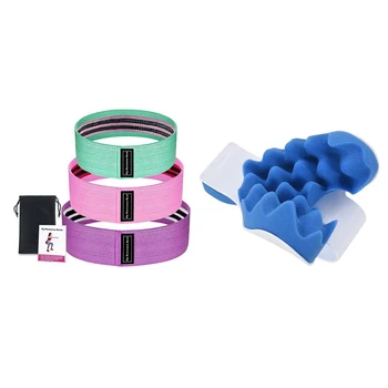 

1 Pcs Release Massage Neck and Shoulders Relax Pillow & 1 Set Yoga Resistance Bands Anti-Slip Gym Fitness Bands Set