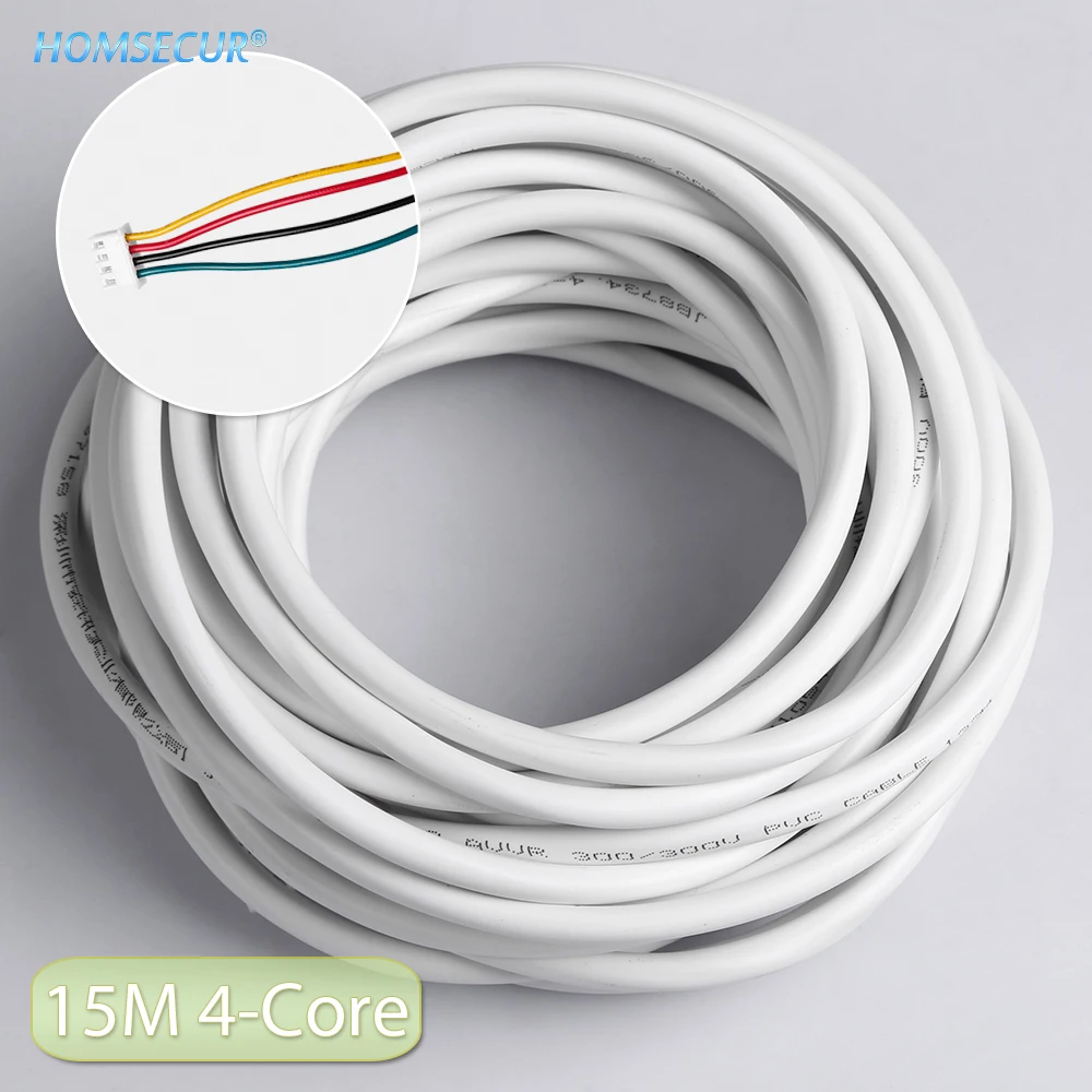 HOMSECUR 15 м 4-жильный кабель с 2 резервными Кабельные разъемами для системы