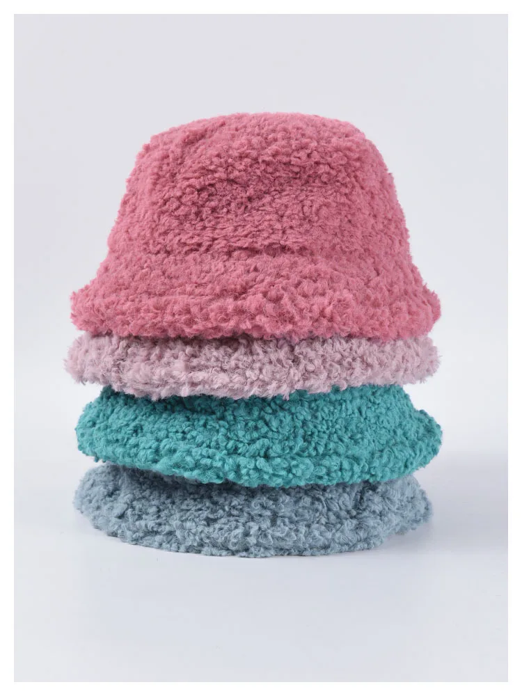 USPOP, зимние женские шапки-ведерки, женские шапки-ведерки карамельного цвета из овечьей шерсти, милые толстые теплые шапки