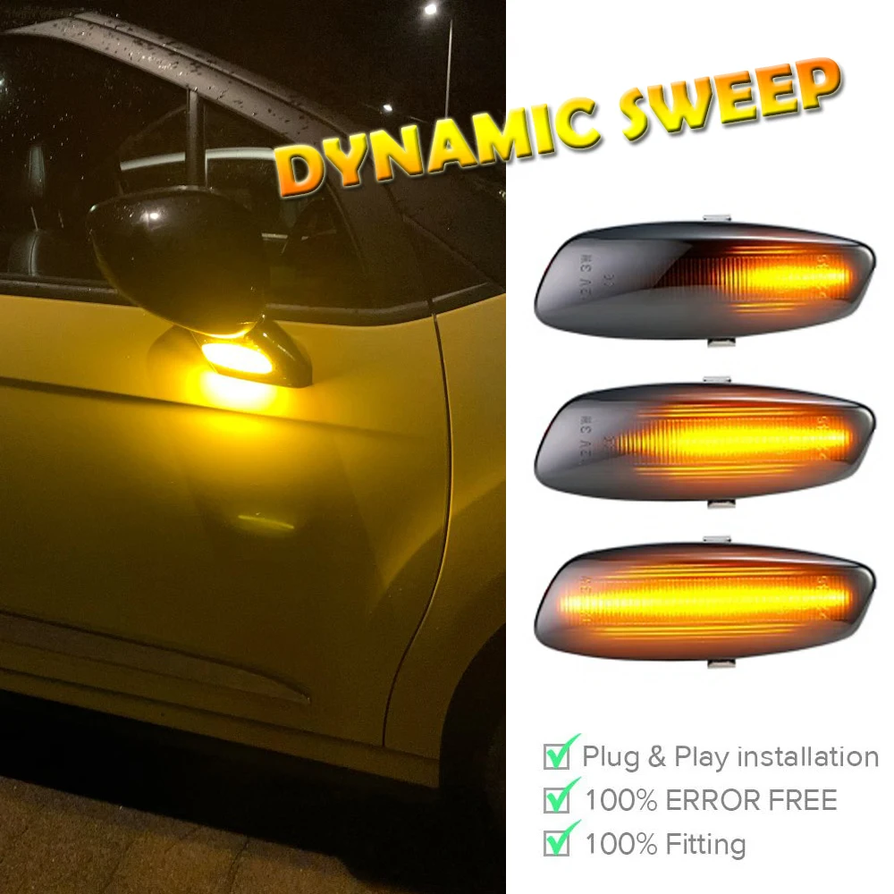 Светодиодные динамические боковые габаритные огни для Peugeot 207 308 3008 5008 Citroen C3 C4 Coupe