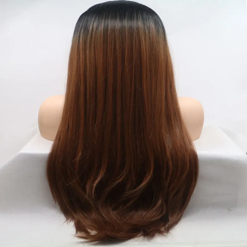 Парики из искусственных волос без шапочки-основы длиный прямые с окрашиванием Омбре парик из натуральных волос