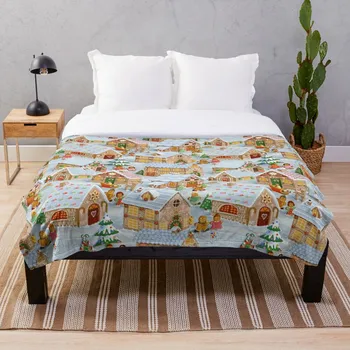 

Gingerbread Village Throw Blanket Soft Sherpa Blanket Bed Sheet Single Knee Blanket Office Nap Blanket