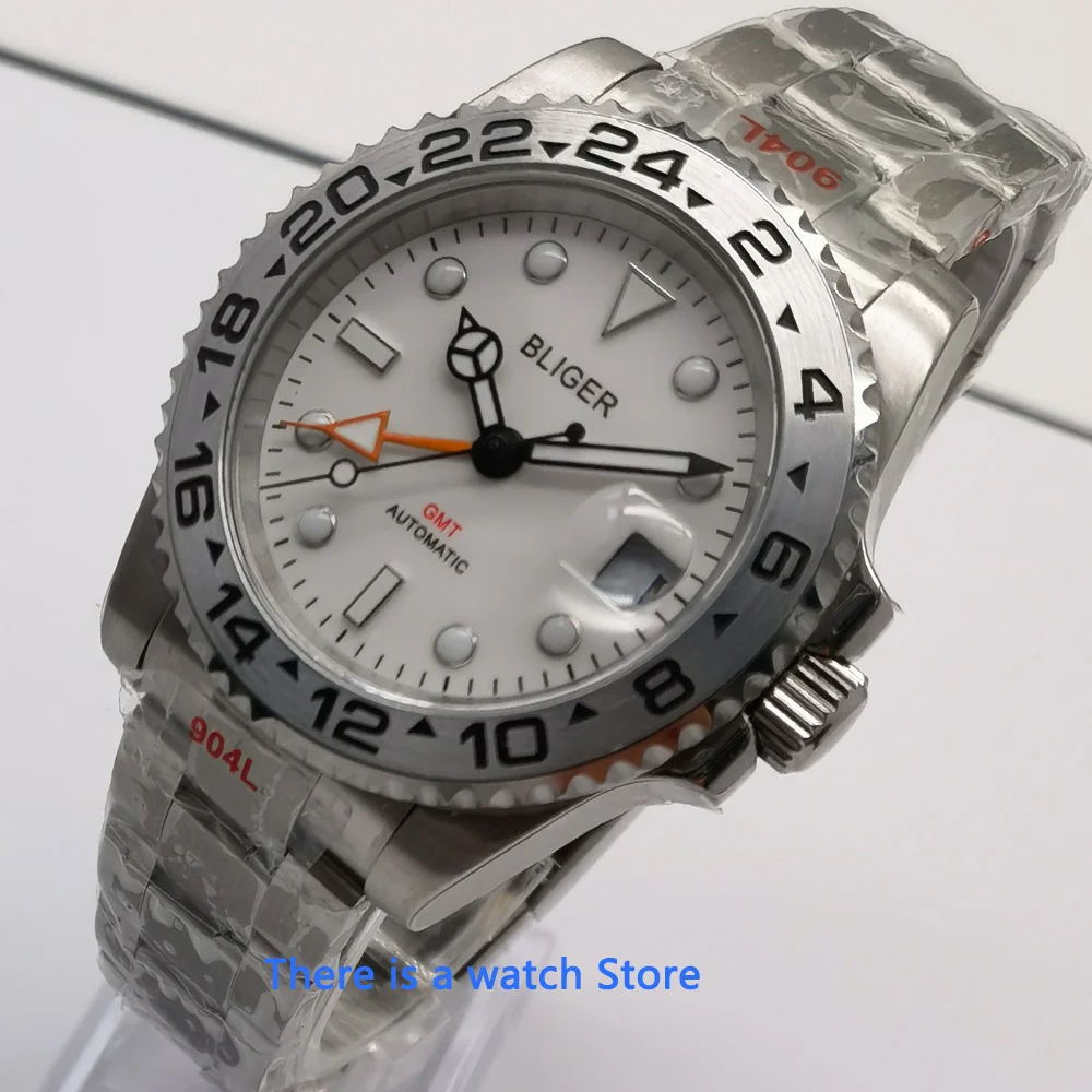 Bliger 40mm/43mm Men's GMT Automatic Watch Sapphire Glass Rotating