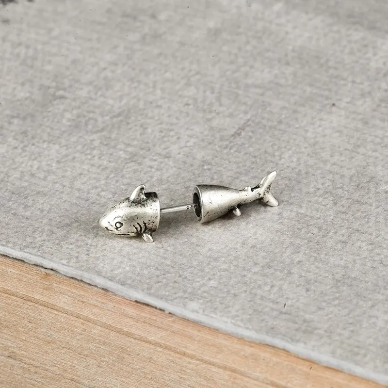 Boucles d'oreilles en argent Mégalodon