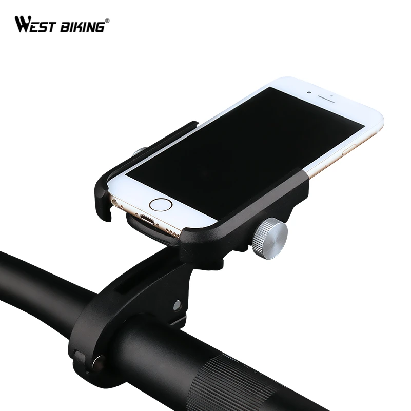 

WEST BIKING Aluminium Alloy Bicycle Phone Holder 4.0-6.8" Universal Handlebar Holder Motorcycle Cycling Bracket Mount Bike Racks