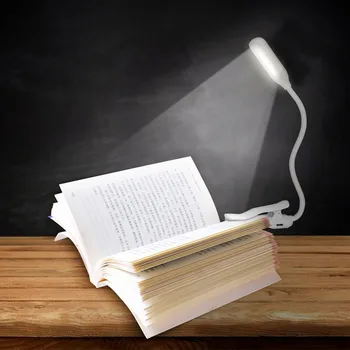 

7LED For Bed Mini ABS Desk Touch Switch USB Rechargeable 3-Level Brightness Clip On Reading Light Eye Care 360 Degree Flexible