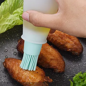 

3 Portable Silicone Oil Bottles With Brush Baking Barbecue Barbecue Brush Pastry Oil Brush Kitchen Baking Barbecue Tool Gadget