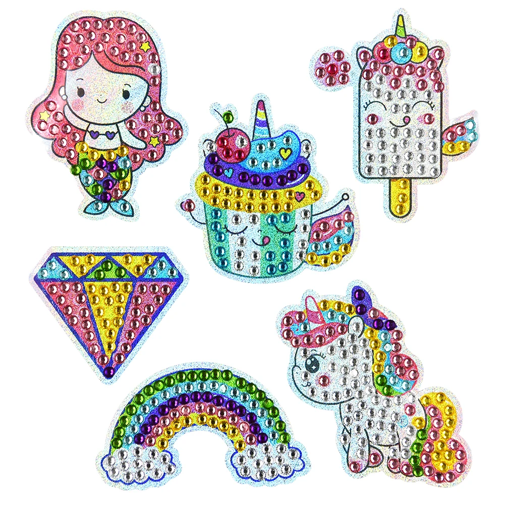 New diamond painting stickers for children, 5D DIY diamond painting kit, diamond embroidery free sticker kit, easy DIY mosaic