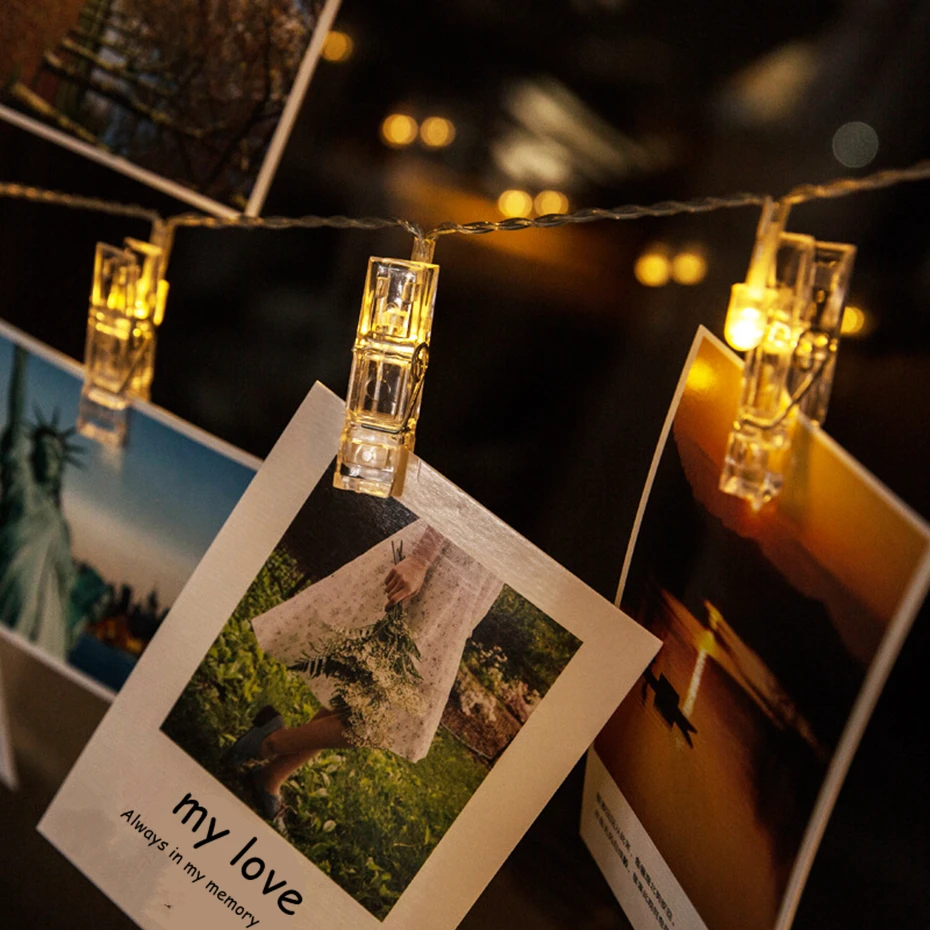 СВЕТОДИОДНАЯ Гирлянда-зажим для фотографий с питанием от USB-аккумулятора