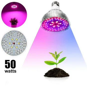 

LED Grow Light Full Spectrum 50W E27 UV IR LED Growing Bulb For Indoor Hydroponics Flowers Plants LED Growth Lamp