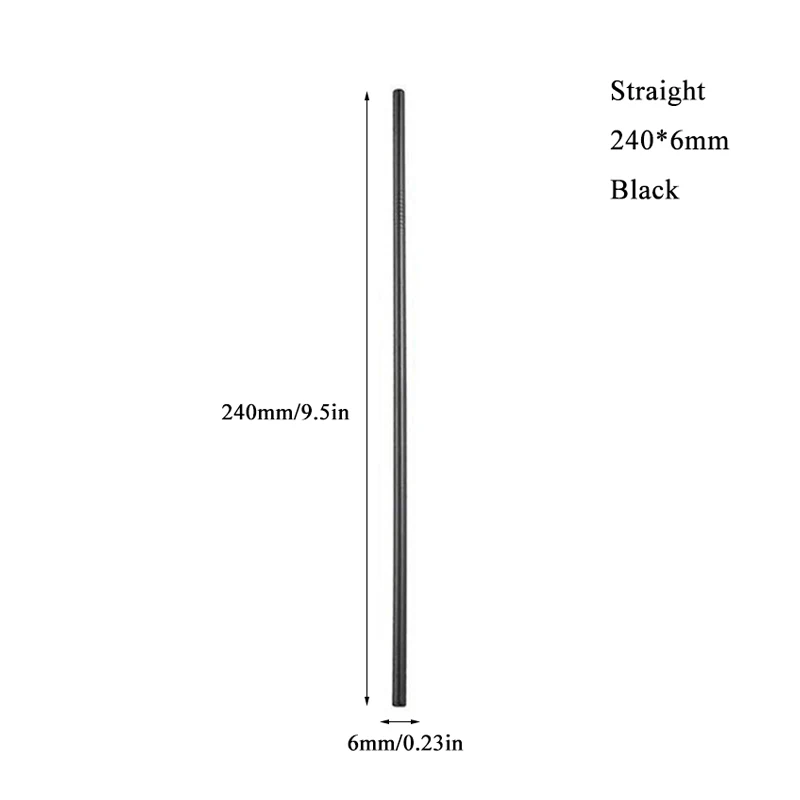 Многоразовая соломенная металлическая соломинки портативная соломка из нержавеющей стали металлическая соломинка для бара вечерние аксессуары - Цвет: black 240mm