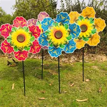 Ветряная блесна ветряная мельница в виде подсолнечника игрушки цветок Красочные Украшения Сада вертушка детские игрушки подарки наружные игры украшения
