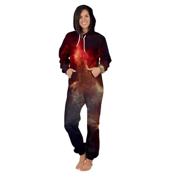 

men pants casual Hip-hop Style Men Autumn Winter Casual Hoodie Space Galaxy Black Print Zipper Jumpsuit Men Clothes 2019