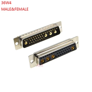 

1PCS 36W4 30A Gold plated MALE FEMALE high current CONNECTOR D-SUB adapter solder type 32+4 plug jack high power 36 Position