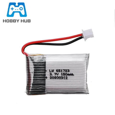 37V 150mAh For H20 Syma M67 U839 S8 RC Quadcopter Drone Spares Parts 651723 37V Lipo Battery 125mm plug Charger Set title=