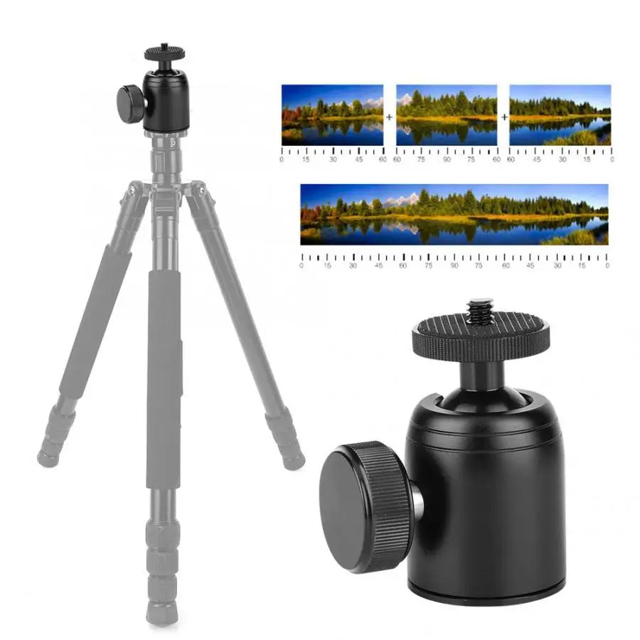 Tripod Ball Head 360 Degree Rotatable Mini Tripod Monopod Panoramic Ball Head 1/4 Inch Mount for SLR Camera 2KG Load Bearing