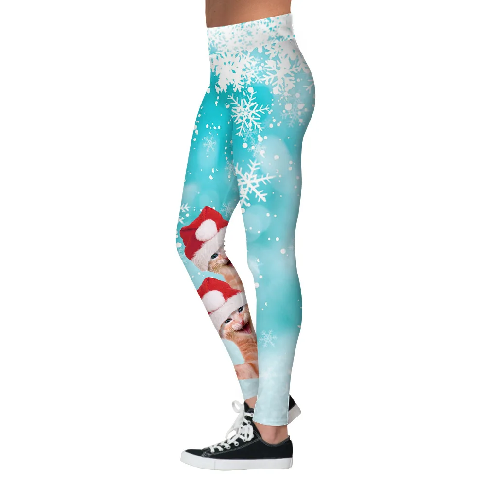 PRYDYC Sweatpants for Women Christmas Printed Leggings Women's Pants Women's Sports Pants Tights Woman Sports Fitness clothing - Цвет: 001