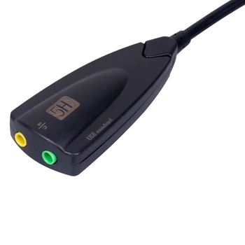 

Professional External Sound Card USB 2.0 to Jack 3.5mm 3D Audio Headset Microphone 7.1 Channel 5HV2 Adapter For Laptop