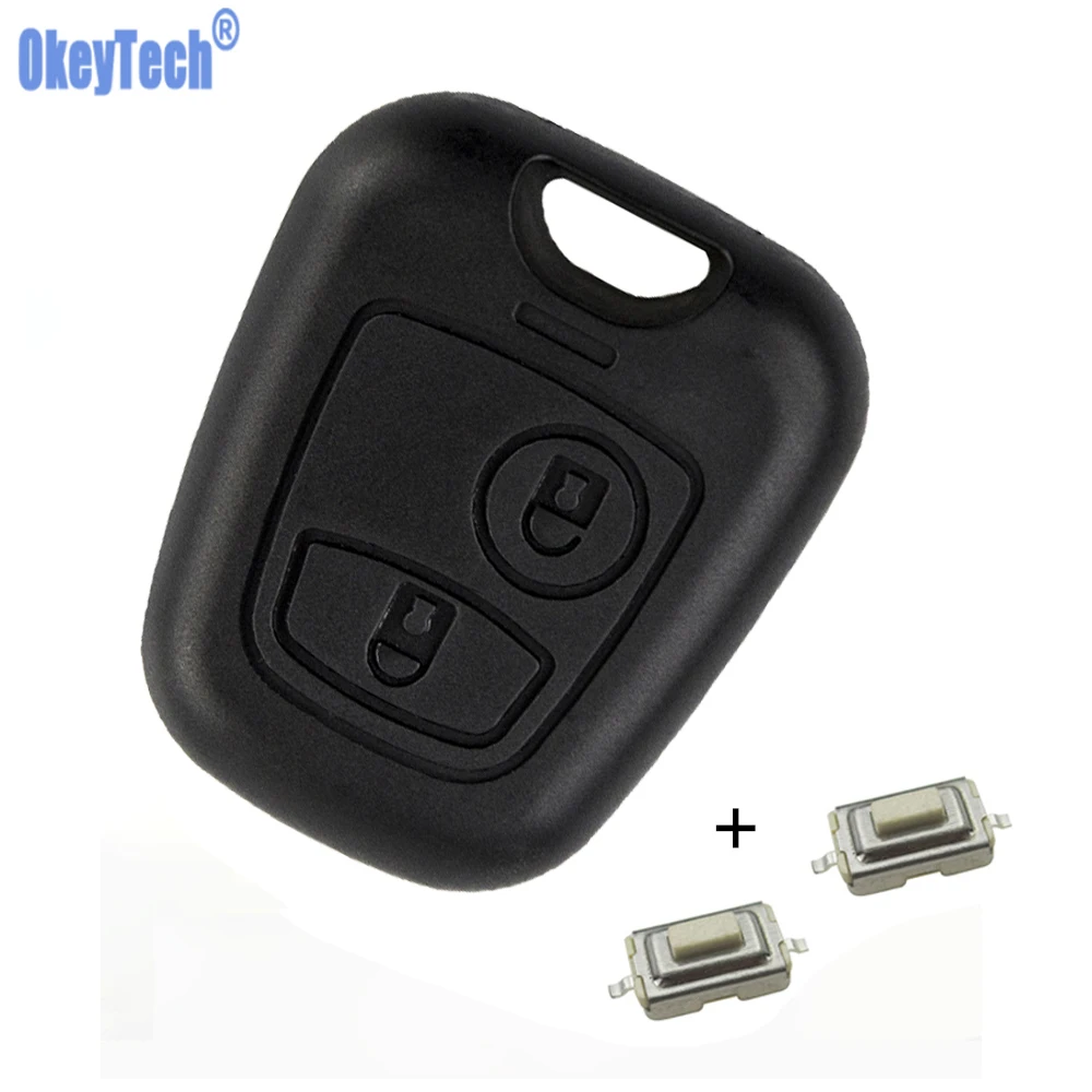 Recambio OkeyTech frente coche caso clave cubierta con 2 interruptores para P eugeot 107, 206, 207, 306, 307, 407 sin hoja de envío gratis