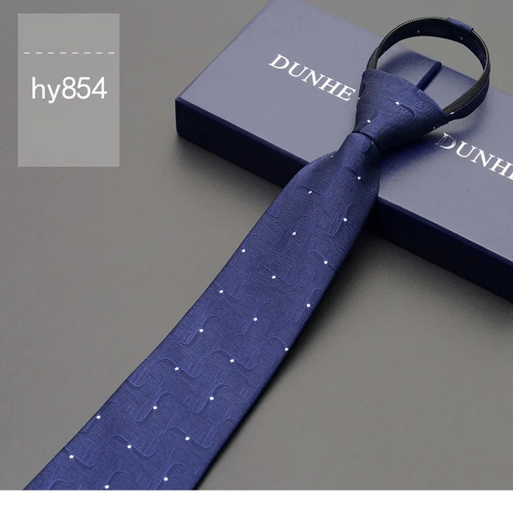 hy854 Высокое качество, новинка, дизайнерские, брендовые, модные, деловые, повседневные, 8 см. Галстуки для мужчин, фиолетовые, на молнии, галстук, Формальная работа, с подарочной коробкой - Цвет: hy854