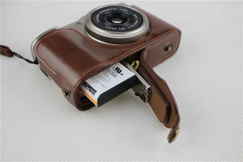 Чехол из искусственной кожи для камеры Fujifilm Fuji X-F10 XF10 xf10 полупокрытие корпуса цвет черный коричневый